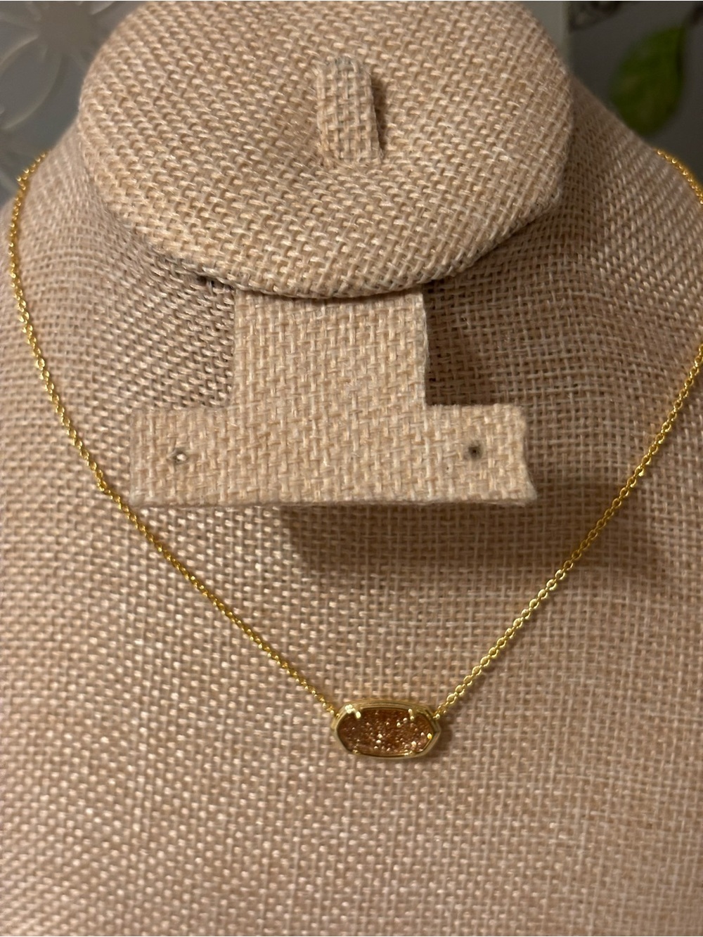 Kendra Scott Gold Druzy Oval Pendant Necklace